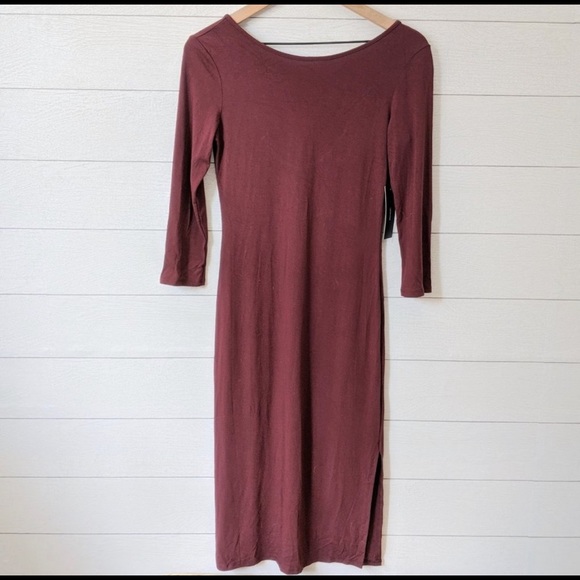 SOLD-LuLus Elegant Artistry Burgundy Bodycon Dress - Picture 5 of 9